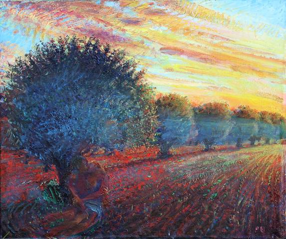 ‘‘ THE KISS: AFTER OLIVE PICKING; SUNSET NEAR KEROUAN, TUNISIA‘‘